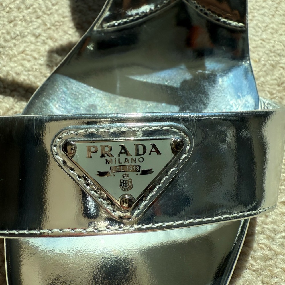 Prada Metallic Silver Heels - Picture 6 of 8